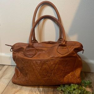 Anthropologie-Day & Mood Leather Amber Satchel Bag-Handled Purse